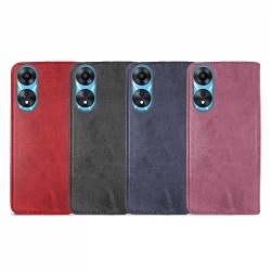 Case Lid with card holder Oppo A78/A58 5G Leatherette - 4 colors