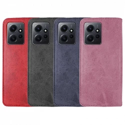 Case Lid with card holder Xiaomi Redmi Note 12 4G Leatherette - 4 colors