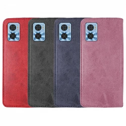 Case Lid with card holder Moto E22/E22I Leatherette - 4 colors