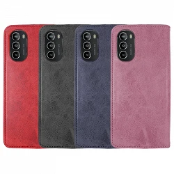 Case Lid with card holder Moto G82/G52 Leatherette - 4 colors