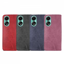 Case Lid with card holder Oppo A78 4G Leatherette - 4 colors