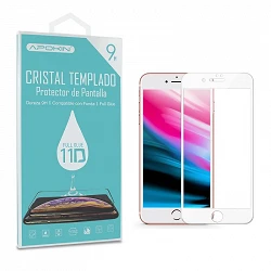Full Glue 11D Premium Protecteur d'écran incurvé en verre trempé iPhone 6P / 7P / 8 Plus Blanc