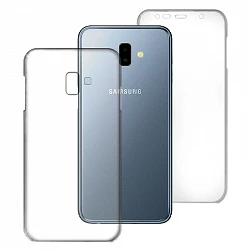 Coque Double Samsung Galaxy J6 Plus Silicone Transparente Avant et Arrière