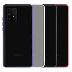 Coque Samsung Galaxy A91/S10 Lite en gel fumé avec bordure colorée