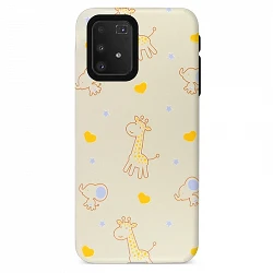 Coque Gel Double Couche Samsung Galaxy A91/s10 Lite Girafes et Éléphants