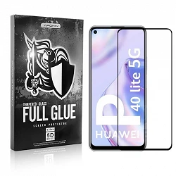 Protecteur d'écran incurvé en verre trempé 5D Full Glue Huawei P40 Lite-5G noir