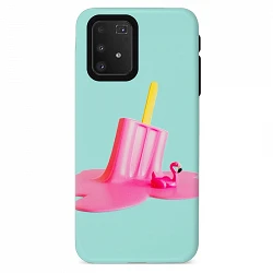 Coque en Gel Double Couche pour Samsung Galaxy A91/S10 Lite - Flamingo Ice Cream