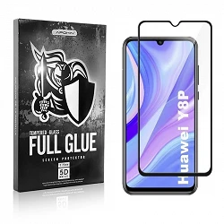 Protecteur d'écran incurvé en verre trempé 5D Full Glue Huawei P Smart S 2020 / Y8P noir
