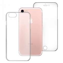 Coque Double iPhone SE 2020 Silicone Transparente Avant et Arrière