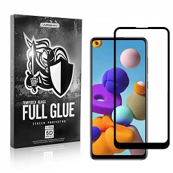 Cristal templado Full Glue 5D Samsung Galaxy A21/A21S Protector de Pantalla Curvo Negro