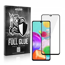 Protecteur d'écran incurvé en verre trempé 5D Full Glue Samsung Galaxy A41 noir