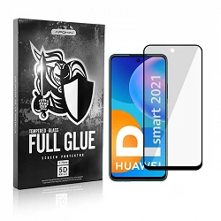 Protecteur d'écran incurvé en verre trempé 5D Full Glue Huawei P Smart 2021 noir