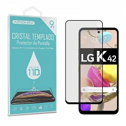 Protecteur d'écran incurvé LG K42 en verre trempé Premium Full Glue 11D, noir