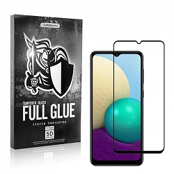 Protecteur d'écran incurvé en verre trempé 5D Full Glue Samsung Galaxy A02 noir