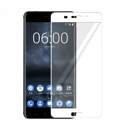 Protecteur d'écran en verre trempé Nokia N6 blanc