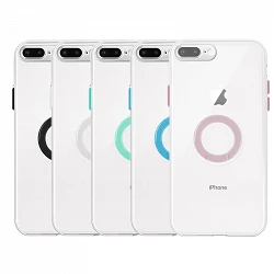 Funda iPhone 7/8 Plus Transparente con Anilla - 5 Colores