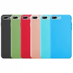 Funda Silicona Suave iPhone 7G/8G Plus con Protector Camara 3D - 7 Colores