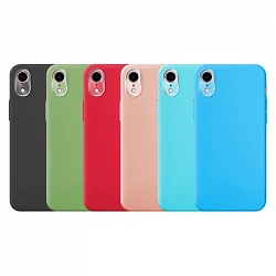 Funda Silicona Suave IPhone XR con Protector Camara 3D - 7 Colores