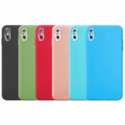 Funda Silicona Suave IPhone XS MAX con Protector Camara 3D - 7 Colores