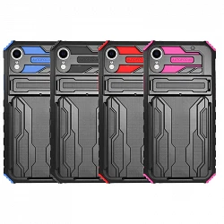 Porte-cartes et étui Rock Anti-Shock pour Iphone XR - 4 couleurs