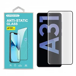 Verre Trempé Full Glue 9H avec Colle Antistatique Samsung A31/A32-4G/Huawei Y6P Ecran Incurvé Noir