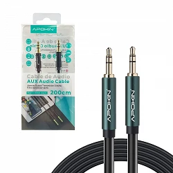 Cable Audio Reforzado de Tela APOKIN Minijack 3.5mm 2 Metros