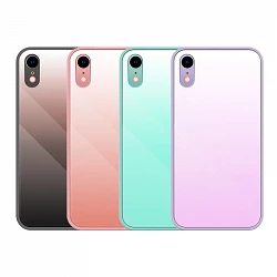 Funda Silicona Tempered Glass iPhone XR - 6 Colores