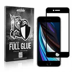 Protecteur d'écran incurvé Full Glue 5D en verre trempé IPhone SE3 noir