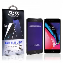 Protecteur d'écran en verre trempé anti-lumière bleue pour iPhone 7/8 Plus