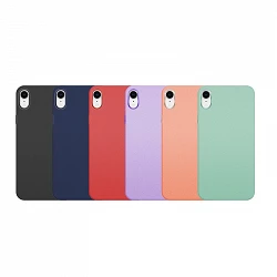 Funda Premium de Silicona para iPhone XR Borde Camara Aluminio 6 Colores Surtidos
