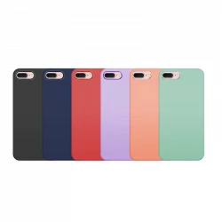 Funda Premium de Silicona para iPhone 7/8 Plus Borde Camara Aluminio 6 Colores Surtidos