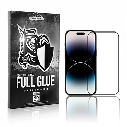 Cristal templado Full Glue 5D IPhone 14 Pro Max Protector de Pantalla Curvo Negro