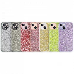 Funda Silicona Glitter Tipo Swaroski iPhone 14 6.1" - 7 Colores