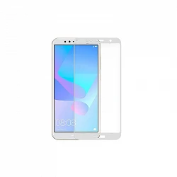 Protecteur d'écran en verre trempé Huawei Y6 2018 blanc Full Glue