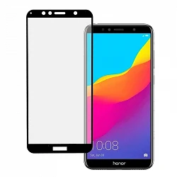 Protecteur d'écran en verre trempé noir pour Huawei Y6 2018