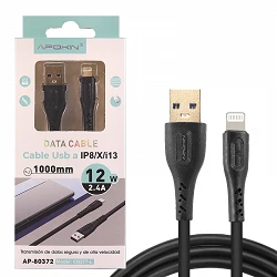 Câble Lightning vers USB 3.0 1Mètre 12W 2.4A Noir