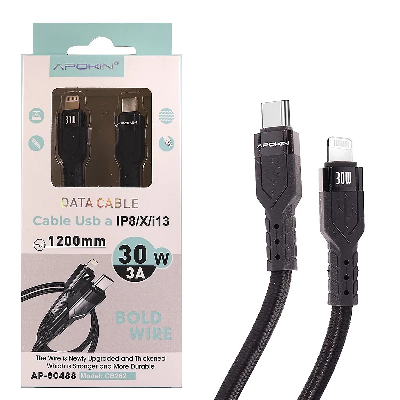 Powerology Câble Tressé USB-C Vers Lightning 2M