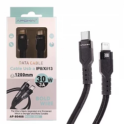 Câble USB vers Type-C 3.0A 1.0 Mètre 18W 3A Noir