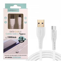 Câble USB vers Type-C 3.0A 1.0 Mètre 18W 3A Blanc