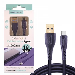 Cable USB a Tipo-C 3.0A 1.0 Metro 18W 3A Morado