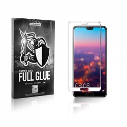 Protecteur d'écran incurvé en verre trempé Huawei P20 Full Glue 5D Blanc