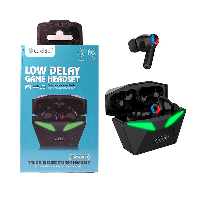Auricular Celebrat W13 con Luz Bluetooth Negro