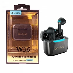 Auricular Premium Celebrat W36 Bluetooth 5.3 Negra
