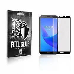 Protecteur d'écran incurvé en verre trempé 5D Full Glue Huawei Y5 2018 noir