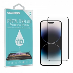 Cristal templado Full Glue 11D Premium iPhone 14 Protector de Pantalla Curvo Negro