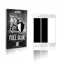 Full Glue 5D Verre Trempé Iphone 7 / 8 Protecteur d'Ecran Incurvé Blanc