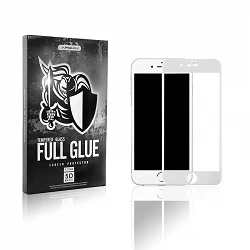 Full Glue 5D Verre Trempé Iphone 7 Plus / 8 Plus Protecteur d'écran incurvé Blanc