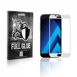 Protecteur d'écran incurvé en verre trempé 5D Full Glue pour Samsung Galaxy A5 2017 Blanc