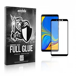 Protecteur d'écran incurvé en verre trempé 5D Full Glue pour Samsung Galaxy A9 2018 Noir