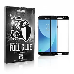 Cristal templado Full Glue 5D Samsung Galaxy J3 2017 Protector de Pantalla Curvo Negro